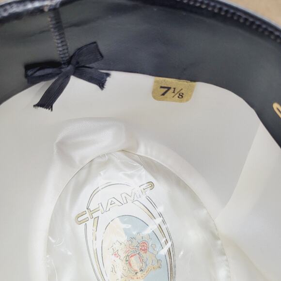 Vintage Champ Feel The Felt Fedora Brown Black KASMIR Finish 7-1\8 Airplane Pin - Picture 10 of 10